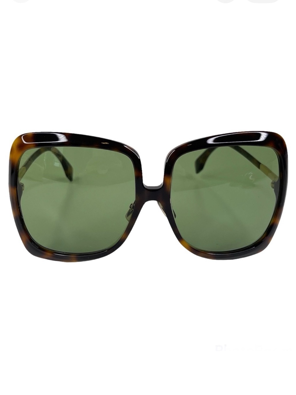 Fendi Oversized Square Butterfly Sunglasses Ff 0429/S New Tortoise With Green
